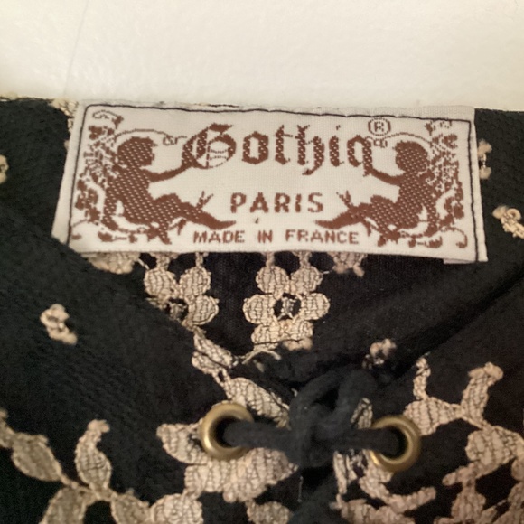 Gothiq Paris Black and Cream mini slip dress , Vintage - Picture 11 of 11